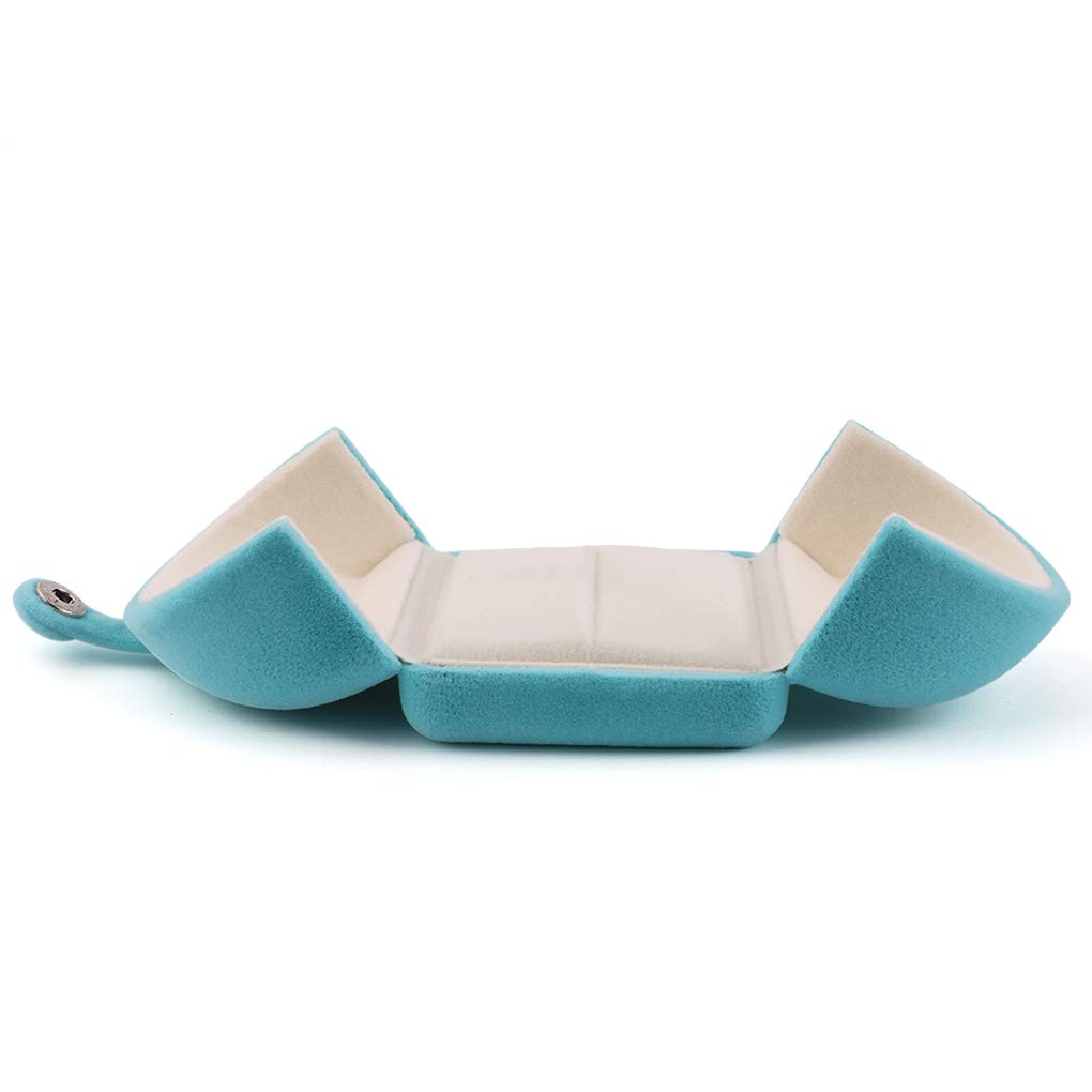 Rolin Roly Ring Box Velvet Gift Box Flocked Jewelry Displays Boxes Soft Ring Box for Weddings Engagement Birthday and Anniversary Blue