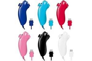 Hand Curved Joystick Handle Controller for Wii Nunchuck Remote Controller Replacement Kit (White)