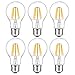 A 19 Led Bulb,Oak Leaf Edison Style Filament Vintage LED Bulb,7 Watt,60 Watt Equivalent,2700K,E26 Base,Pack of 6