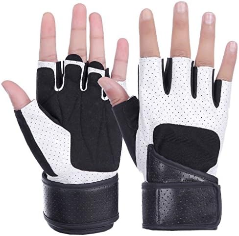 Deligloves Men Half Finger Exercising Long Wrist Support Gym Workout Gloves Fitness Gloves