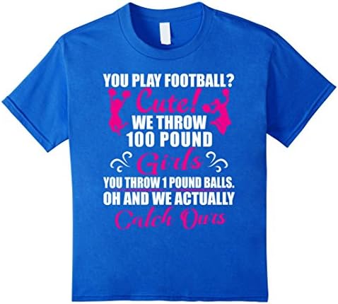 Kids Cheerleading You Play Football Cute T-Shirt 8 Royal Blue