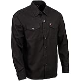 Milwaukee Leather MNG11655 Men's Solid Black Long Sleeve Cotton Flannel Shirt