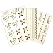 Happy Magnolia 119 pc Bachelorette Party Tattoos/Bride Tattoos (8 Sheets) Perforated Temporary Metallic Gold Tattoos Quick Bridal Shower Party Favor Decorations: Bride, Bridesmaid, Funny (119 count)