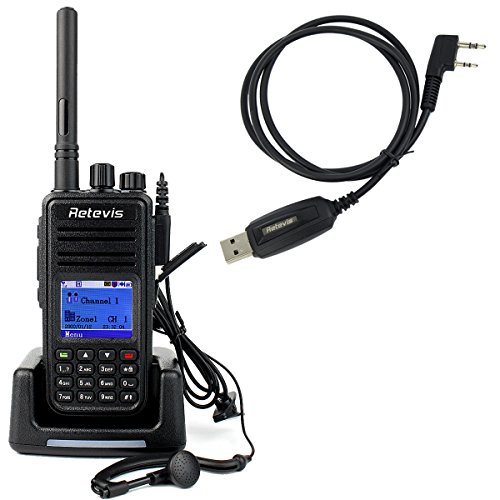 Retevis RT3 Two Way Radio DMR Digital/Analog UHF 400-480MHz 1000CH 2000mAh VOX Walkie Talkies With Earpiece And Programming Cable