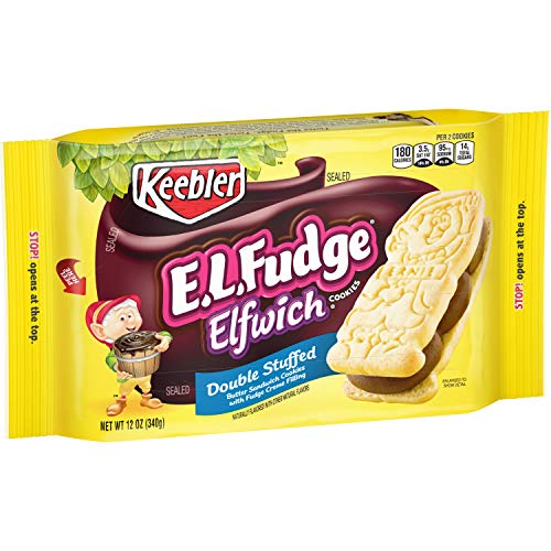 Keebler E.L. Fudge Elfwich Cookies, Double Stuffed Original, 12 oz Tray