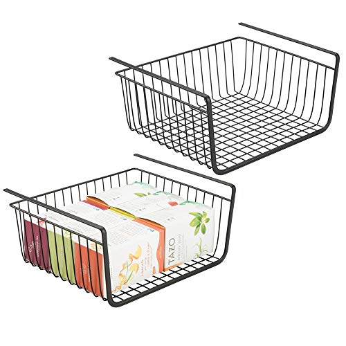 Mdesign Household Under Shelf Hanging Wire Storage Organizer Bin