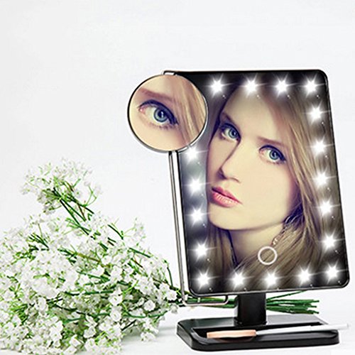 Palace R 16 LED Touch Screen 180 Degree Free Rotation Tabletop LED Lighted Makeup Mirror Cosmetic Vanity Mirror