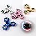 LED Lighting EDC Hand Tri-Spinner Aluminum Fidget Finger Toy For Autism ADHD Anxiety Stress Relief Focus Fingure Spinner and long spins to 2-3Min (Blue)