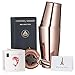 Boston Cocktail Shaker, 3-Piece Bar Set: 18oz & 28oz Weighted Cocktail Shakers and Hawthorne Cocktail Strainer, 18/8 Stainless Steel Cocktail Shaker Set with Recipes and Greeting Card – Copper Plated