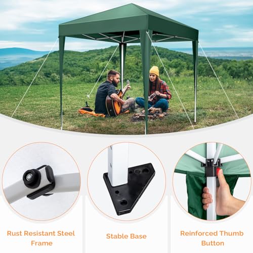 VINGLI 6.5x6.5ft Pop Up Canopy Tent with Sidewalls, UV & Waterproof Outdoor Gazebo for Camping & Parties image 11
