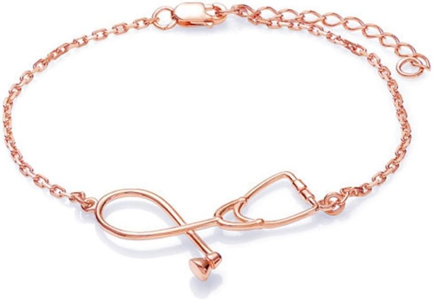 Homeofying Fashion Stethoscope Bracelet Nurse Doctor Medical Student Bangle Jewelry Gift - Rose Gold