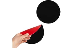 RUBBER BOND 2-Pack Door Knob Protector for Walls - 7-Inch Round Premium Self-Adhesive Rubber Bumpers - Black