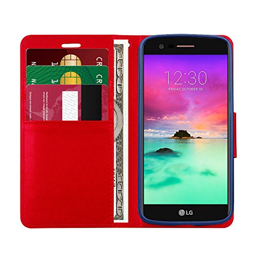 LG Stylus 4, Stylo 4 [El Lumiere Treasure Wallet Case] Multi-Card Slot Wallet Case [Drop Protection] Premium Leather [Kickstand Feature] (T-Flower Red) - Thumbnail 3