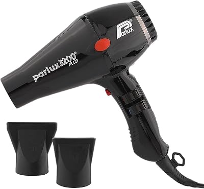 Parlux 3200 Plus Black Hair Dryer 1900W Ionic Lightweight Professional Salon