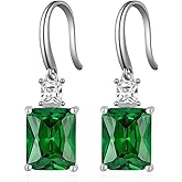 Sterling Silver Birthstone Earring For Woman -Dangle Earrings Jewelry Birthday Gifts for Women,Girlfriend,Wife,Mom - Graduation, Friendship,Birthday, Anniversary