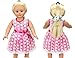Baby 2 Sets Summer Dress Blue Doll Clothes Rose Flower Doll Clothing Dresses for 16-18 Inches American Girl Dolls