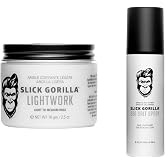 Slick Gorilla Natural Texture Set &ndash; Lightwork Matte Hair Clay (2.5 oz) and Sea Salt Spray (200ml) Matte Finish Flexible Hold Lightweight &amp; Water-Based Non-Greasy Everyday Styling Duo