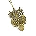 Caetle Big Eye Owl Bird Love Heart angel Wing Crystal Gem Chain Necklace