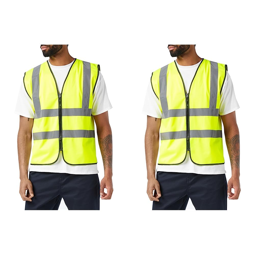Supertouch 32344 Zipped Hi Vis Vest, X-Large, Yellow