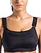 SYROKAN Front Adjustable Sports Bras for Women High Impact Wirefree Comfort No Bounce Support Workout Running Bra Black 38DD