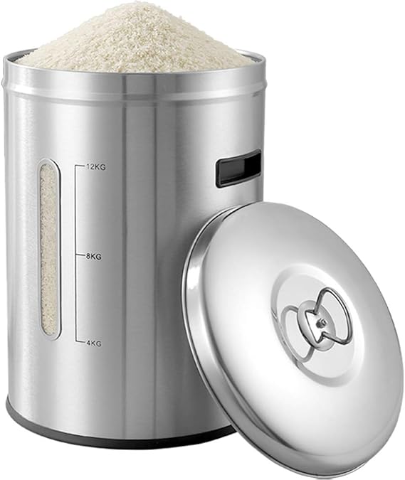 Haoun Rice Container Storage, 15KG / 33 lbs Stainless Steel