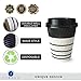 Fubago Disposable Coffee Cups With Lids - 12 oz To Go Coffee Cup (100 Pack) - Double Walled Travel Cups For Hot and Cold Drinks - No Leaks - Insulated Ripple Cups Protect Hands - No Sleeves Needed