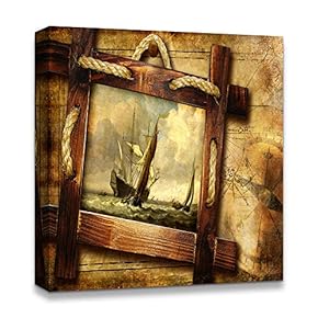 Antique Sail and Historical Theme Painting Artwork for Home Framed