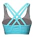 Animas Women's Wirefree Padded Criss Cross Back Yoga Sports Bra Blue L