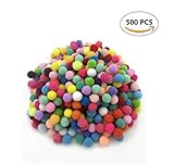 500PCS IFfree Craft Making Assorted Pom Poms,Hot Colors Pom Pons,Mini, 0.4 inch