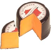 Medium Aged Cheddar Cheese Wheel - Aged 6+ Months | 3 Pound Black Wax Wheel | Creamy, Sweet &amp; Distinct Authentic Wisconsin Cheddar Cheese