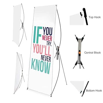 X Banner Display Poster Stand Assemble Premium Adjustable Tripod