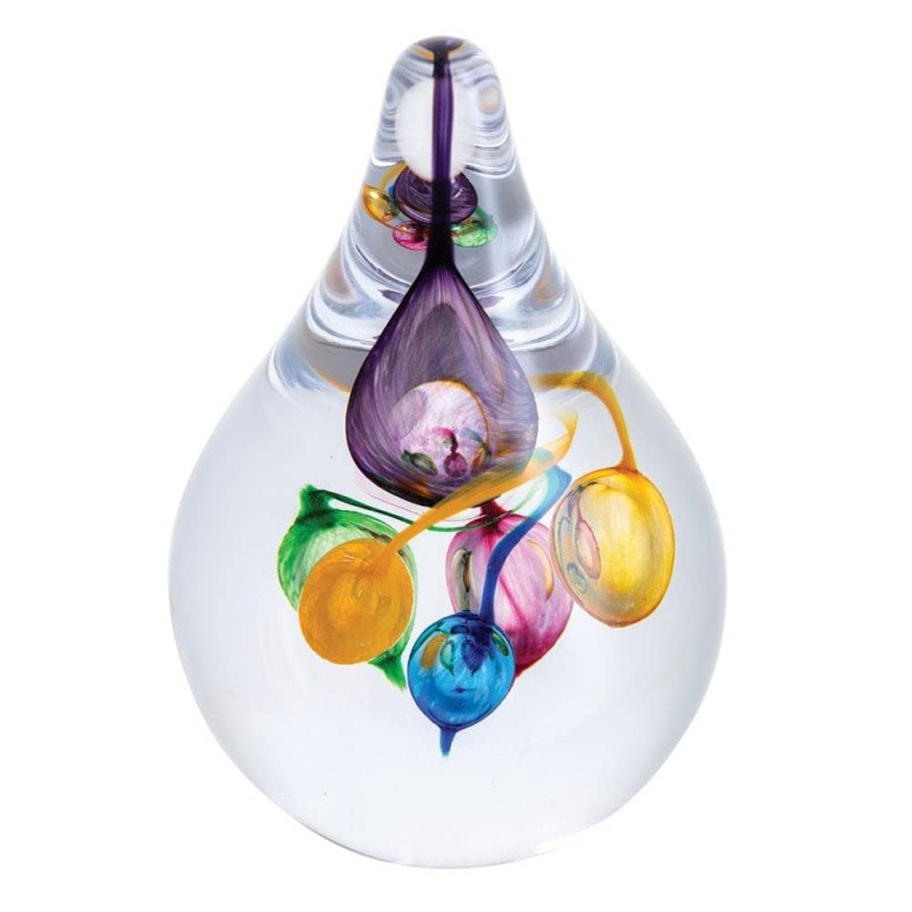 Caithness Glass Party Balloons Paperweight | Single | 110mm x 80mm | Handmade in Scotland | Colourful "balloons" float inside this festive hand-blown glass paperweight | Ornamental | Boxed | Gift