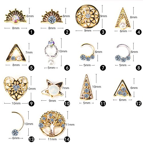 10pcs Gold Silver Metal Drill Crystal Decorative Nail Art Rhinestones Star Alloy 3d Charms Decorations Glitter Nail Jewelry Manicure Accessories (12# triangle diamond)