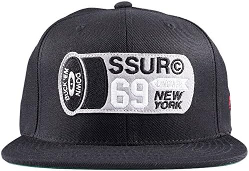SSUR Sportsman Snapback Hat 5 Panel Black Adjustable