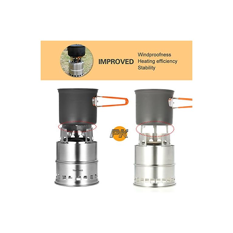 TOMSHOO Camping Stove/ Backpacking Stove Portable Folding Windproof