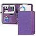 Toplive Zippered Padfolio Portfolio Case,Executive Business Conference Folder Document Organizer with Letter/A4 Size Clipboard, Business Card Holder,Purple