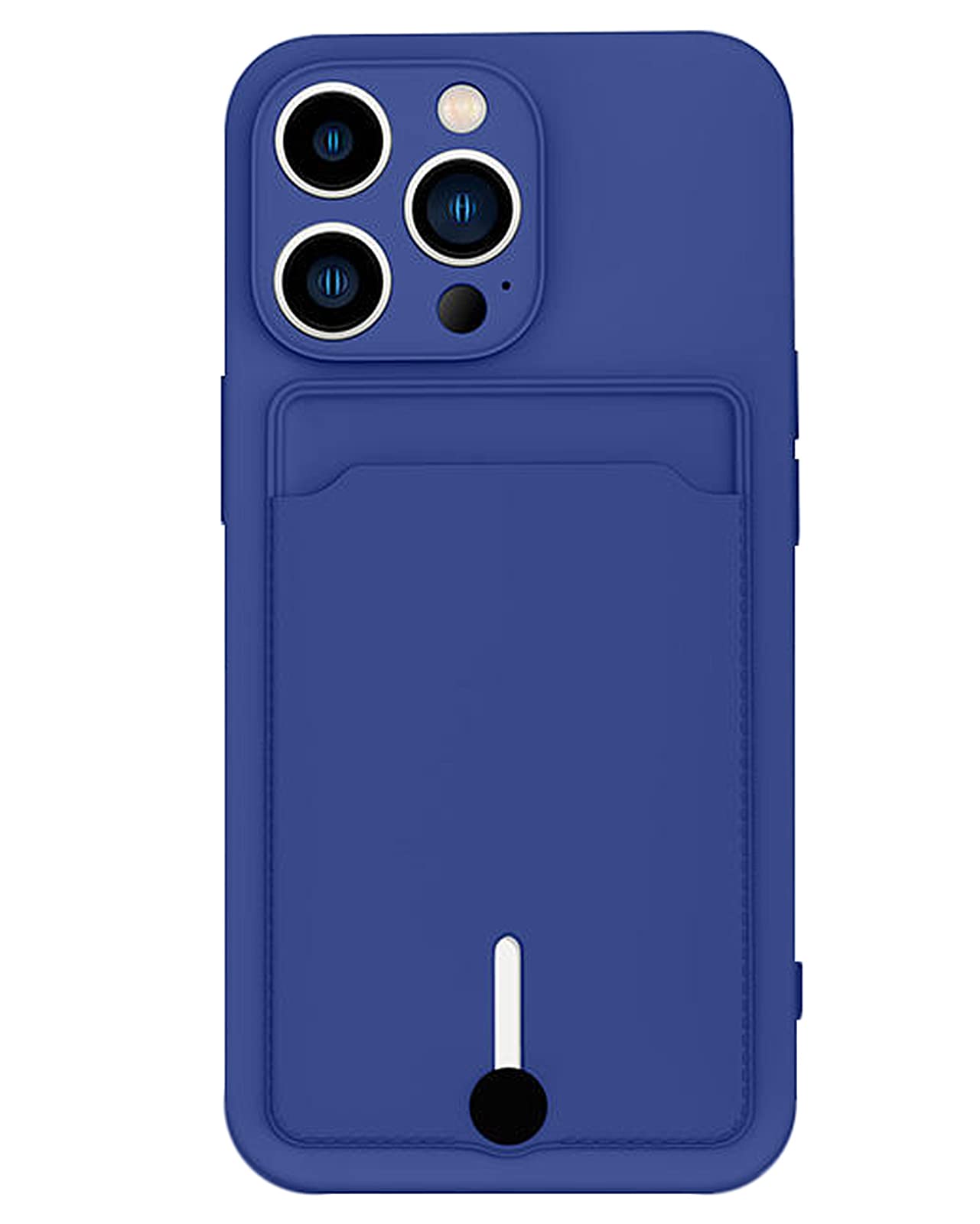 JIATAY for iPhone 7 Plus 8 Plus Phone Case with Card Holder [Slim + Protective] Silicone Phone Case iPhone 7 Plus 8 Plus Wallet Case for Women Men (Navy Blue)