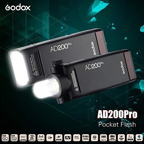 Godox AD200Pro AD200 Pro TTL Flash de Studio 200Ws 2.4G HSS 1/8000s Flash Double Tête avec Batterie Lithium Haute Performance Compatible for Nikon Canon Sony Fuji Olympus Panasonic Pentax Caméra - Image 3