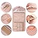 KUAK Travel Jewelry Organizer Roll Foldable Jewelry Roll Bag Small Jewelry Storage Bag for Journey-Rings, Necklaces, Bracelets, Earrings, Soft Pink