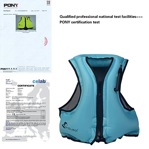 Life Jacket Adult Inflatable Swim Vest For Snorkeling By OMOUBOI,Suitable For 80-220lbs - Thumbnail 4