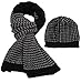Simplicity Men's 2 Piece Winter Set Dual-Toned Handmade Knit Scarf & Beanie