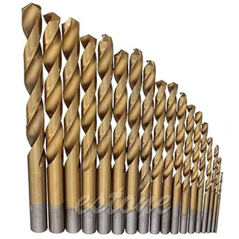 Generic OOTDTY 18pcs/Set High Speed Steel Titanium Coated HSS 4241 Drill Bit Metric 1.5mm-10mm
