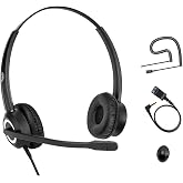 Cisco Headset Noise Cancelling Mic Compatible with Cisco Phone 6841 6871 7941g 7961g 7971g 8811 8845 8865 8941 8961 Series Models Includes U10 RJ9 Cord and 3.5mm Smartphone Adapter