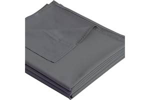 JUWENIN Flat Sheet-Premium Hotel 1-Piece Top Sheet, Luxury and Soft Quality Bedding Flat Sheet, Wrinkle-Free, Stain-Resistant (Dark Grey, Twin)