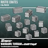 Rustic Crates, Terrain Scenery for Tabletop 28mm Miniatures Wargame, 3D Printed and Paintable, EnderToys
