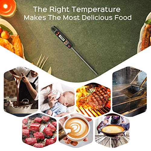 Meat Thermometer, Habor Digital Cooking Thermometer, Instant Read Kitchen Thermometer, 5.5'' Long Probe, Hanging Hole, ºF/ºC, Auto-off for Food, BBQ, Water, Sugar, Milk, Yogurt, Turkey, Grill, Wine
