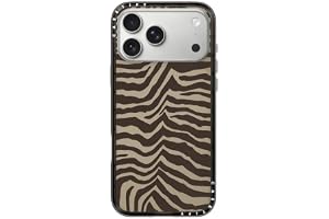 CASETiFY 紧凑型 iPhone 17 Pro Max 手机壳【纤薄时尚/无线充电兼容/4英尺2倍军用级防摔保护】 - 斑马棕色 - 透明黑色