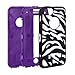 iPhone 5C Case, E LV iPhone 5C case - heavy Duty Rugged Dual Layer Hybrid Armor Defender Case Cover for iPhone 5C with 1 Screen Protector, 1 Black Stylus and 1 Microfiber - ZEBRA PURPLE