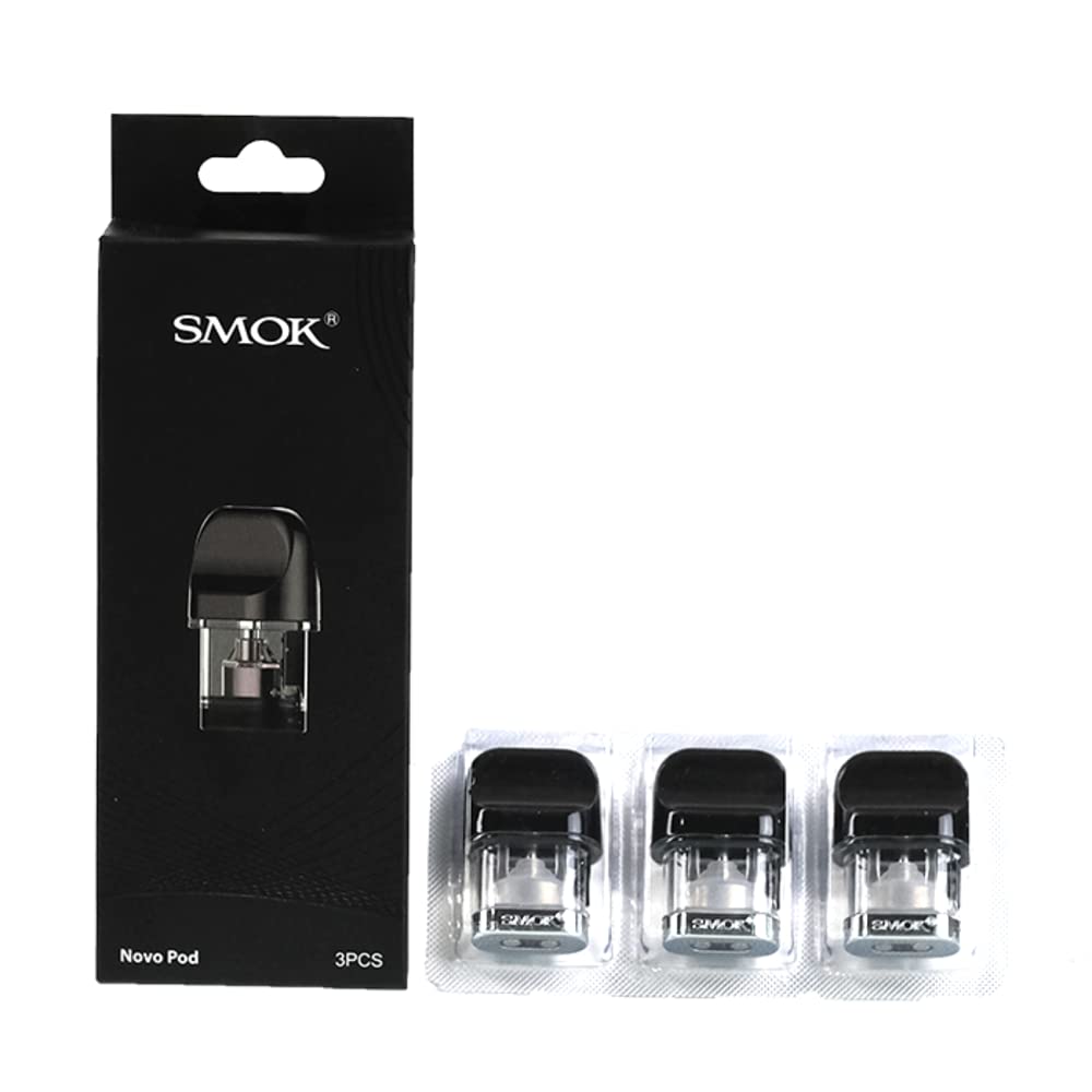 SMOK Novo Replacement PODs, 1.2 Ohm, Mesh, Top Fill, Leak Resistant Design, Enhanced Flavour and Vapour Production, Compatible with Novo Devices, SMOK Vaping PODs, Pack of 3, No Nicotine
