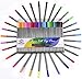 FINE FELT TIP PENS - 30 Pc Colored Pen Art Set For Adult Coloring and Drawing - Draw Rich Details with Colorful Marker Tipped Brush Pens for Flatliner Artist Style + Color EBook For Adults